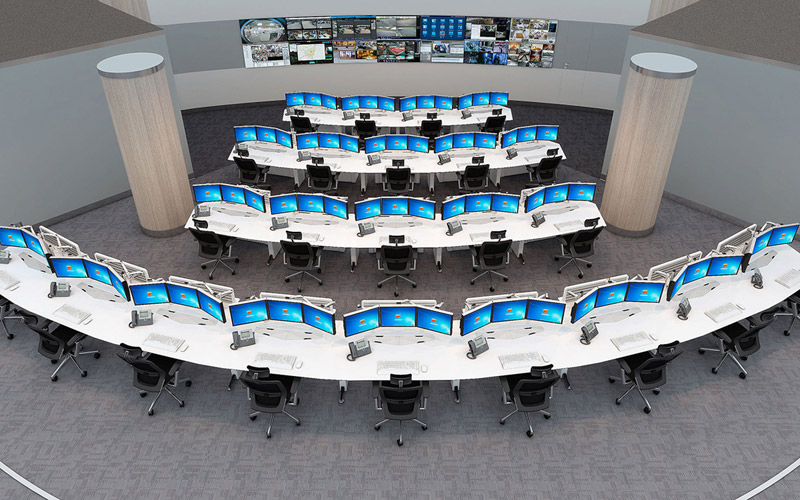 多屏監控設備操作臺效果圖片